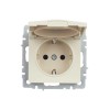 Розетка BRITE РСбш10-3-44-БрКр 16А IP44 с заземл. защ. шторки с крышкой механизм беж. IEK BR-R16-16-