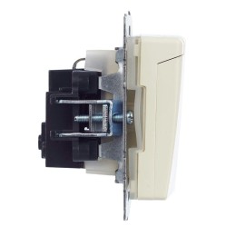 Розетка BRITE РСбш10-3-44-БрКр 16А IP44 с заземл. защ. шторки с крышкой механизм беж. IEK BR-R16-16-