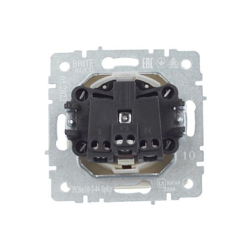 Розетка BRITE РСбш10-3-44-БрКр 16А IP44 с заземл. защ. шторки с крышкой механизм беж. IEK BR-R16-16-