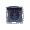 Розетка BRITE РСбш10-3-44-БрМ 16А IP44 с заземл. защ. шторки с крышкой механизм маренго IEK BR-R16-1