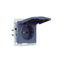 Розетка BRITE РСбш10-3-44-БрМ 16А IP44 с заземл. защ. шторки с крышкой механизм маренго IEK BR-R16-1