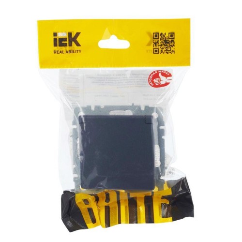 Розетка BRITE РСбш10-3-44-БрМ 16А IP44 с заземл. защ. шторки с крышкой механизм маренго IEK BR-R16-1