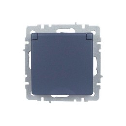 Розетка BRITE РСбш10-3-44-БрМ 16А IP44 с заземл. защ. шторки с крышкой механизм маренго IEK BR-R16-1