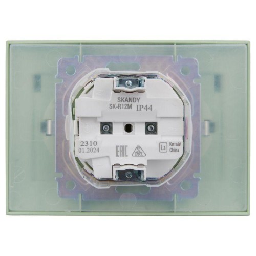 Розетка 2-м SKANDY 16А IP44 с крышкой в сборе SK-R12G мятный IEK SK-R26-16-44-K06-F