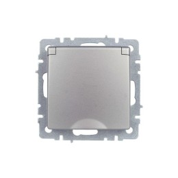 Розетка BRITE РСбш10-3-44-БрС 16А IP44 с заземл. защ. шторки с крышкой механизм сталь IEK BR-R16-16-