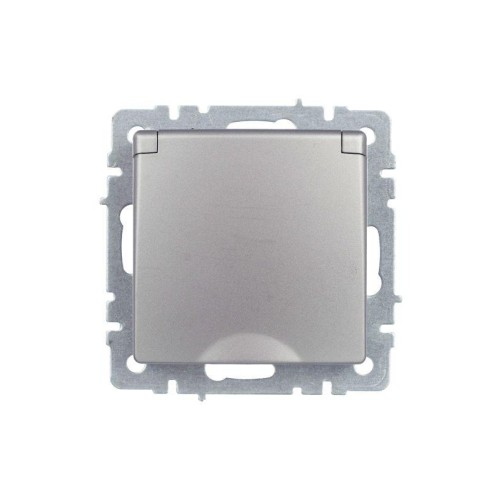 Розетка BRITE РСбш10-3-44-БрС 16А IP44 с заземл. защ. шторки с крышкой механизм сталь IEK BR-R16-16-