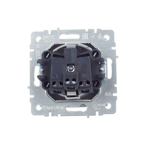 Розетка BRITE РСбш10-3-44-БрС 16А IP44 с заземл. защ. шторки с крышкой механизм сталь IEK BR-R16-16-