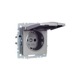 Розетка BRITE РСбш10-3-44-БрС 16А IP44 с заземл. защ. шторки с крышкой механизм сталь IEK BR-R16-16-