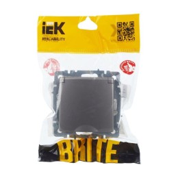 Розетка BRITE РСбш10-3-44-БрС 16А IP44 с заземл. защ. шторки с крышкой механизм сталь IEK BR-R16-16-