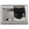 Розетка 2-м SKANDY 16А IP44 с крышкой в сборе SK-R12N никель IEK SK-R26-16-44-K50-F