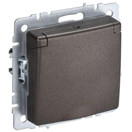 Розетка BRITE РСбш10-3-44-БрТБ 16А IP44 с заземл. защ. шторки с крышкой механизм бронза IEK BR-R16-1