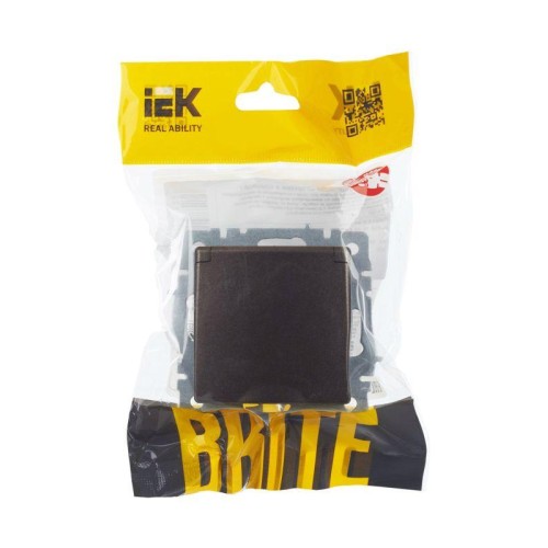 Розетка BRITE РСбш10-3-44-БрТБ 16А IP44 с заземл. защ. шторки с крышкой механизм бронза IEK BR-R16-1