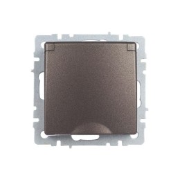 Розетка BRITE РСбш10-3-44-БрТБ 16А IP44 с заземл. защ. шторки с крышкой механизм бронза IEK BR-R16-1