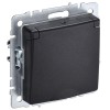 Розетка BRITE РСбш10-3-44-БрЧ 16А IP44 с заземл. защ. шторки с крышкой механизм черн. IEK BR-R16-16-