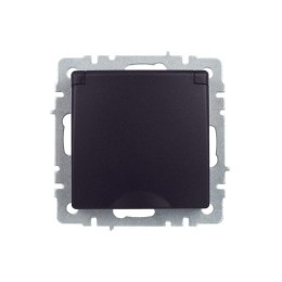 Розетка BRITE РСбш10-3-44-БрЧ 16А IP44 с заземл. защ. шторки с крышкой механизм черн. IEK BR-R16-16-
