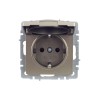 Розетка BRITE РСбш10-3-44-БрШ 16А IP44 с заземл. защ. шторки с крышкой механизм шампань IEK BR-R16-1