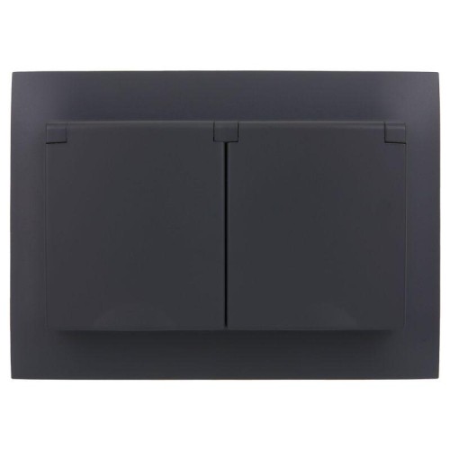 Розетка 2-м SKANDY 16А IP44 с крышкой в сборе SK-R12T титан IEK SK-R26-16-44-K48-F