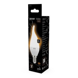 Лампа светодиодная Black 6.5Вт свеча на ветру 3000К тепл. бел. E14 520лм GAUSS 104101107