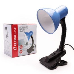 Светильник UF-320 С06 настол. прищепка 230В 60Вт E27 ЛОН син. Ultraflash 12363