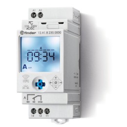 Реле времени цифровое недельное ASTRO 16А 110…230В AC/DC 1CO IP20 монтаж на рейку 35мм NFC FINDER 12