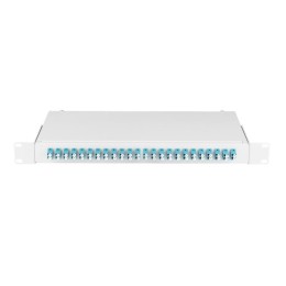 Кросс оптический 19дюйм 1U 48 портов LC/UPC(24 двойн. LC/UPC адаптера) SM 9/125 OS2 стальной сер. в