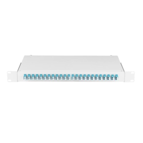 Кросс оптический 19дюйм 1U 48 портов LC/UPC(24 двойн. LC/UPC адаптера) SM 9/125 OS2 стальной сер. в