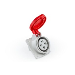 Корпус наклонный с гнездом стандарт CEE 4х16А (3P+E) 400В EMAS ECE416V5PE