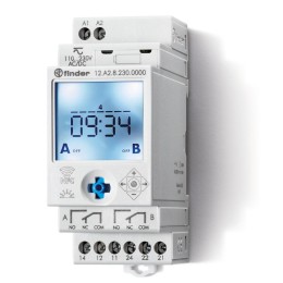 Реле времени цифровое недельное ASTRO 16А 110…230В AC/DC 2CO IP20 монтаж на рейку 35мм NFC FINDER 12