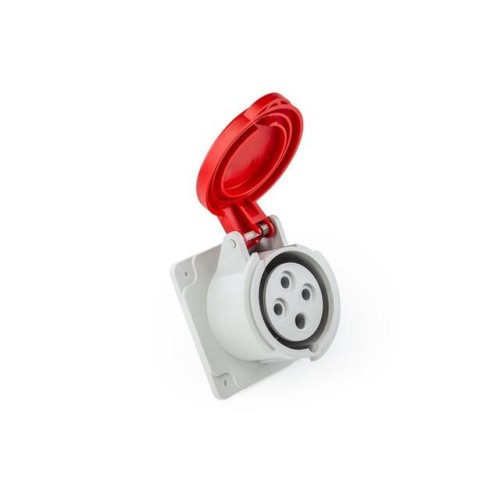 Корпус с гнездом монтаж на перегородке стандарт CEE 4х16А (3P+E) 400В EMAS ECE416V5PM