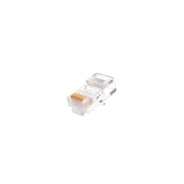 Коннектор RJ45 (8P8C) под витую пару кат.5E (класс D) неэкранир. 100МГц покрытие 50мкд под мж кабель