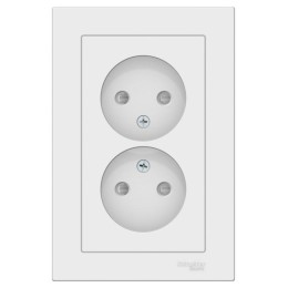 Розетка двойная AtlasDesign без заземл. со шторками16А в сборе лотос SE ATN001322