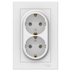 Розетка двойная AtlasDesign с заземл. 16А в сборе лотос SE ATN001324