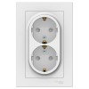 Розетка двойная AtlasDesign с заземл. со шторками 16А в сборе лотос SE ATN001326