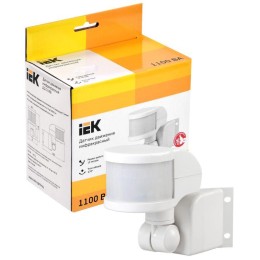 Детектор движения ДД 018 1100Вт угол обз. 270град. 2 полюс. дальн. 12м IP44 бел. IEK LDD10-018B-1100