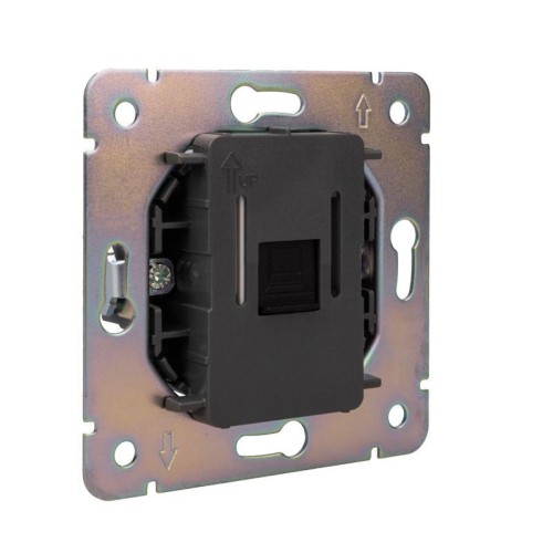 Розетка компьютерная СП ROUND MIELE RJ45 кат.6 оникс Kranz KR-78-0724-3