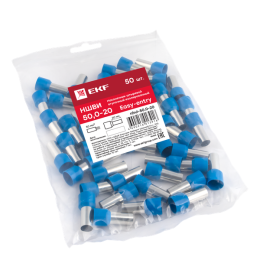 Наконечник штыревой втулочный изол. НШвИ 50.0-20 (уп.50шт) EKF nhvi-50.0-20