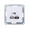 Розетка USB AtlasDesign тип A+C 45Вт высокоскор. ЗУ QC PD механизм лотос SE ATN001329