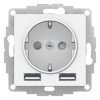 Розетка AtlasDesign 16А с 2-мя заряд. устройствами USB тип A+A 5В/2.4А 2х5В/1.2А механизм лотос SE A