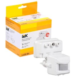 Детектор движения ДД 019 1100Вт угол обз. 120град. дальн. 12м IP44 бел. IEK LDD13-019-1100-001