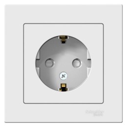 Розетка AtlasDesign с заземл. со шторками 16А в сборе лотос SE ATN001344