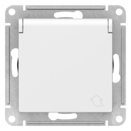 Розетка AtlasDesign 16А IP20 с заземл. защ. шторки с крышкой механизм лотос SE ATN001346