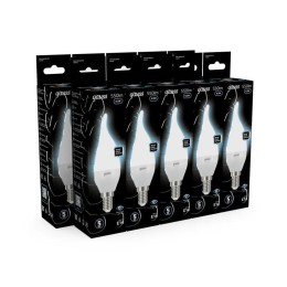 Лампа светодиодная Black 6.5Вт свеча на ветру 4100К нейтр. бел. E14 550лм GAUSS 104101207