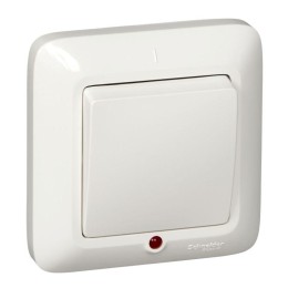 Выключатель 1-кл. СП Прима 10А IP20 с подсветкой бел. (опт. упак.) SchE VS1U-115-B