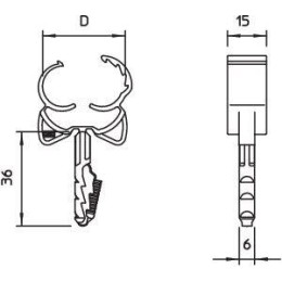 Зажим Snap для трубы d22.5-28.5мм 1976 22-28 (уп.100шт) OBO 2148536