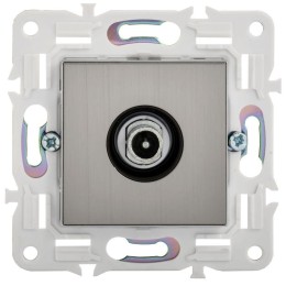 Розетка телевизионная проходная TV SKANDY SK-A17N никель IEK SK-A10-P-K50