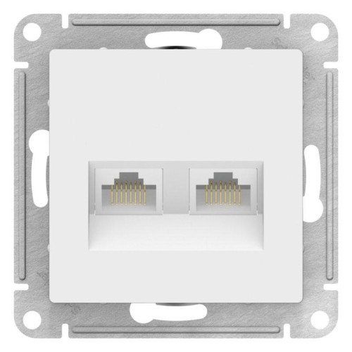 Розетка компьютерная 2-м AtlasDesign RJ45+RJ45 кат.5E механизм лотос SE ATN001385