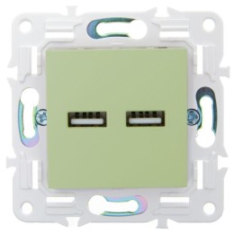 Розетка USB A+A 3.1А SKANDY SK-R15G мятный IEK SK-U21-D31-K06