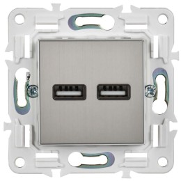Розетка USB A+A 3.1А SKANDY SK-R15N никель IEK SK-U21-D31-K50