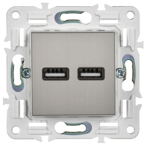 Розетка USB A+A 3.1А SKANDY SK-R15N никель IEK SK-U21-D31-K50