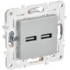 Розетка USB A+A 3.1А SKANDY SK-R15S серебр. IEK SK-U21-D31-K23